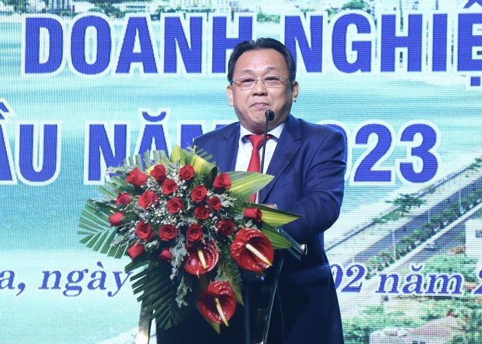 Ông Lê Hữu Hoàng - Phó Chủ tịch UBND tỉnh Khánh Hòa phát biểu tại buổi gặp mặt